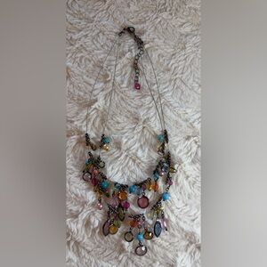 Multicolor Bead Cluster Statement Necklace